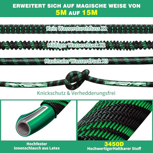 WEUE 3450D Flexible Garden Hose GREEN